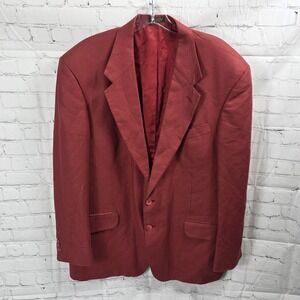 Oscar‎ De La Renta Red Silk Blazer Size 44R.  T1